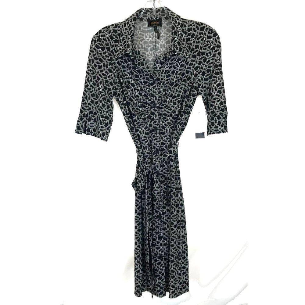 NWT Womens Size 8 Laundry by Shelli Segal Full Button Front Belted Midi Dress